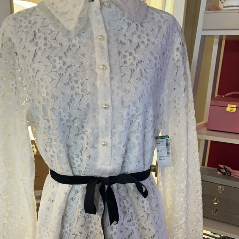 White Lace Dress, Medium size, New with tag - Picture 1 of 12